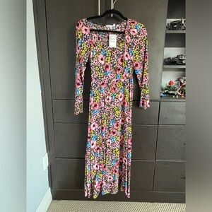 Floral velvet torch maxi dress. NWT